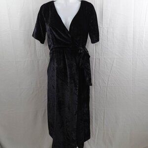Ann Taylor Womens Dress 2 Black Velvet Wrap Statement Old Money Cocktail